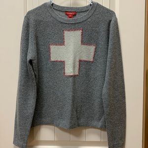 Women’s gray Sundance sweater with cross